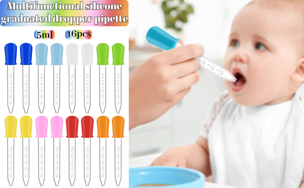 Mlysnd Pipette, 16 Stück Pipetten, Pipetten Kinder, Transparente 5ML