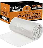 Poly Sheeting - 10 Mil Thick Frosted Plastic Tarp Waterproof Vapor and Dust Protective Equipment ...