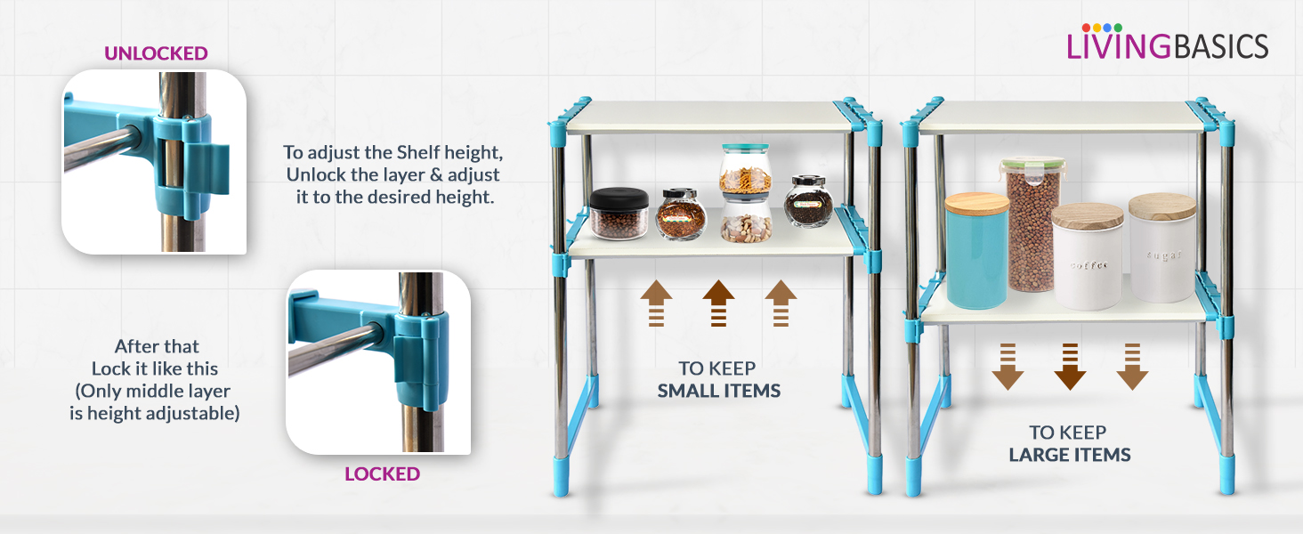 extendable shelf, adjustable racks kitchen, microwave stands, storage stand, otg stand for kitchen