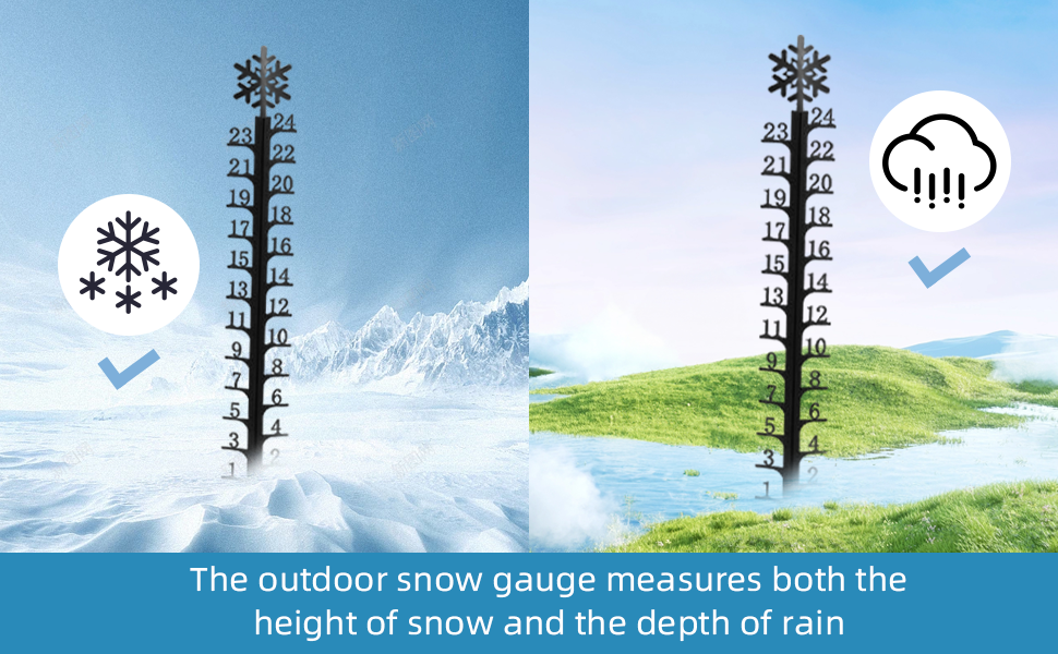 plencell Snow Gauge Outdoor, 24 Inch Snowfall Measuring