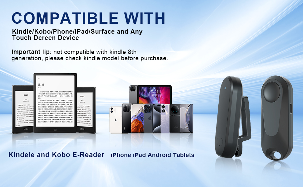 2 Pack Page Turner Remote Control for Kindle iPad eReaders