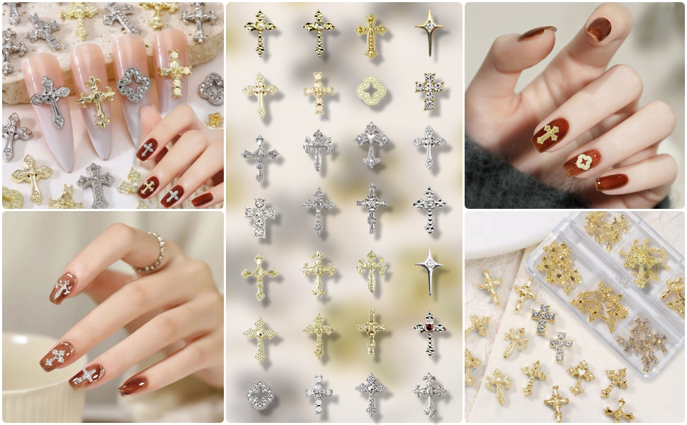 cross charms for nails