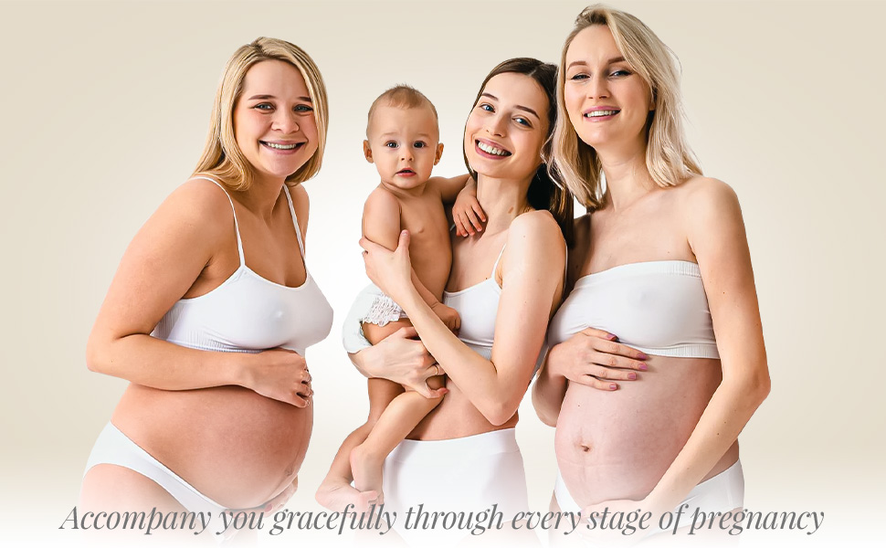 These maternity shorts over bump with a high waist, 4-way stretch and full coverage.