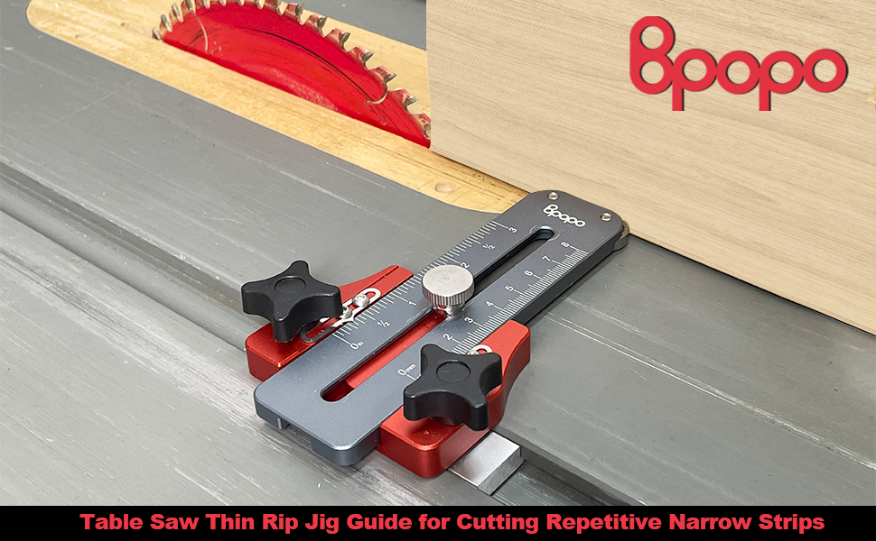 Table Saw Thin Rip Jig Guide for Cutting Repetitive Narrow Strips,Safe