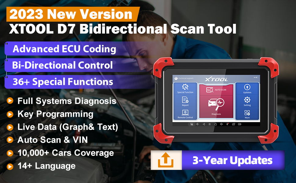 XTOOL D7 Bidirectional Scan Tool with 3Year Updates, 2023 Newest