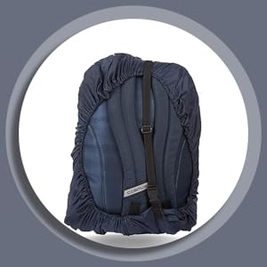 Bag Cover Waterproof 40L to 50L PU Coated Rain Cover for Backpack Bags, Suitable Bags for Laptop, School, Tail, Trekking, Travel Bag with Adjustable Buckle and Storage Pouch (Navy Blue) 123 SPN-FOR1