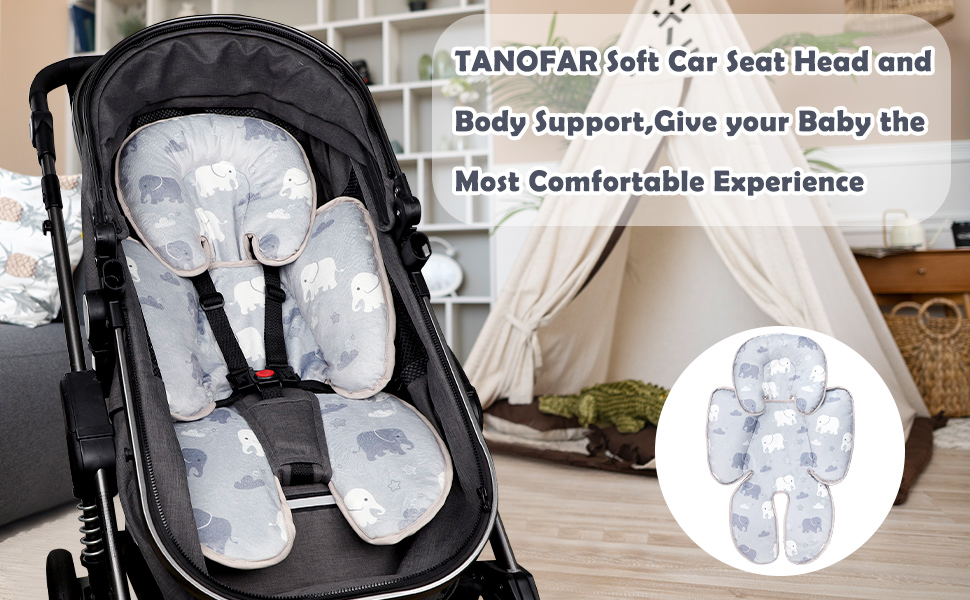 TANOFAR Infant Car Seat Head Support, Soft Baby Carseat