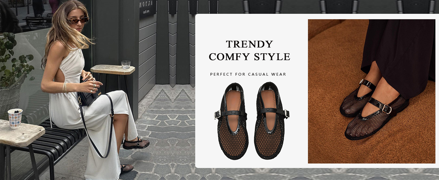 mesh ballerina flats