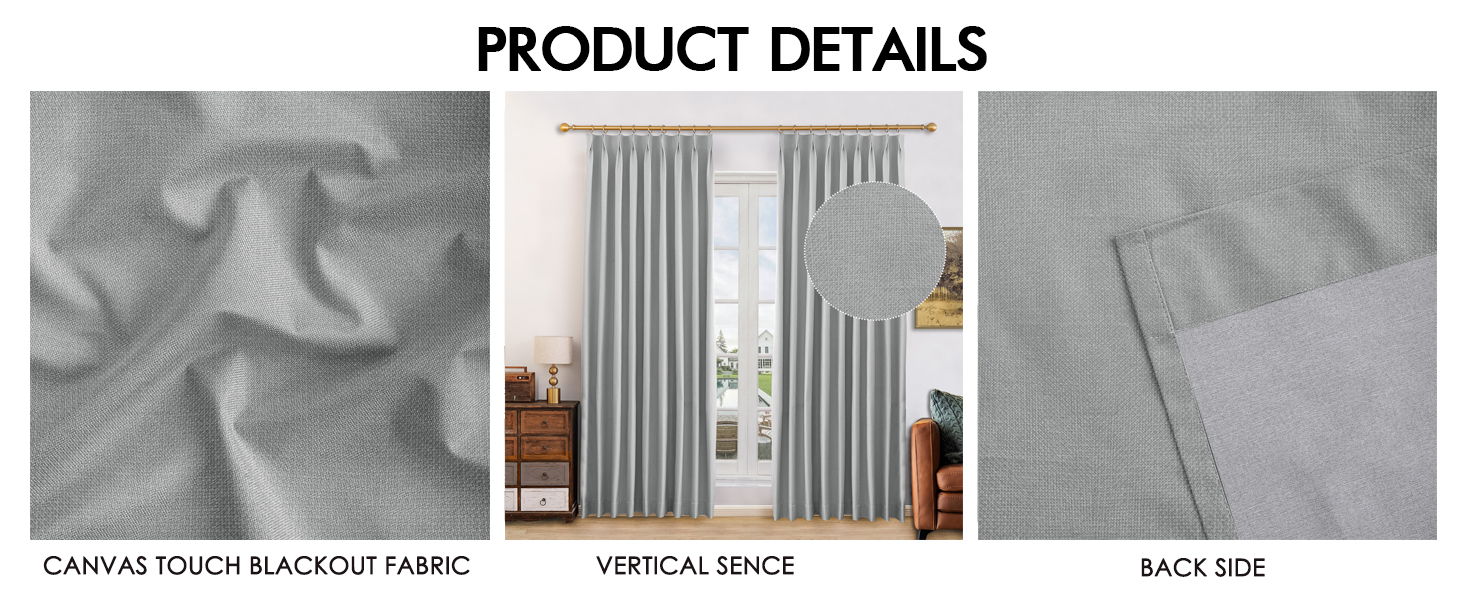 DotheDrape 100 Blackout Curtains Pinch Pleated Curtains