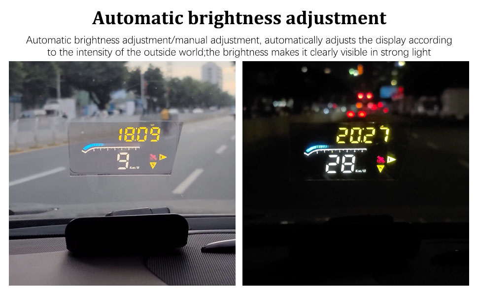 AMHVMU M17 Car HUD Head up display,Smart Speedometer, OBD2 plus GPS Dual System Displaying Speed