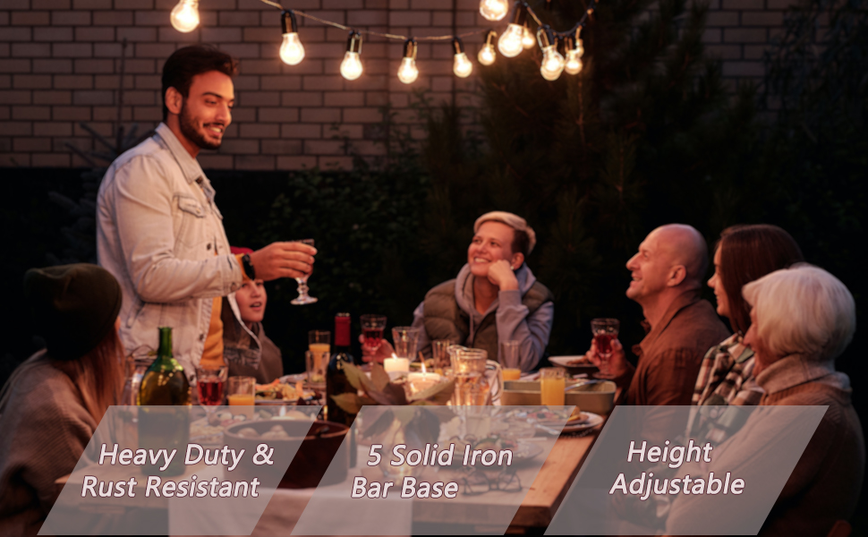 RINLAIN Outdoor String Light Pole 2 Pack