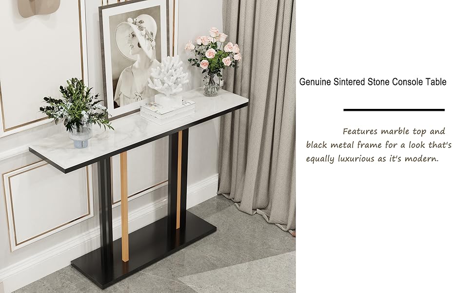 FATIVO Marble Console Table Sintered StoneLuxury Modern Hallway Tables