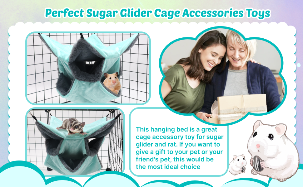 3 layer sugar glider pouch cage accessories toy hammock bed