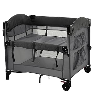 【おまけ付き】グレーの折りたたみベビーベッド Amazon.co.jp: 折りたたみ式ベビーベッド ベビーサークル 添い寝