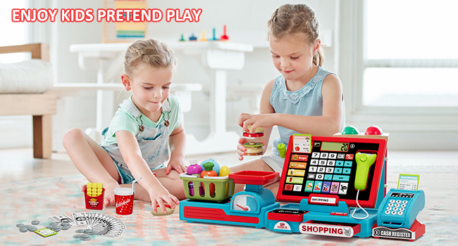 Amazon.com: Wee Wonders 63PCS Cash Register for Kids, Kids