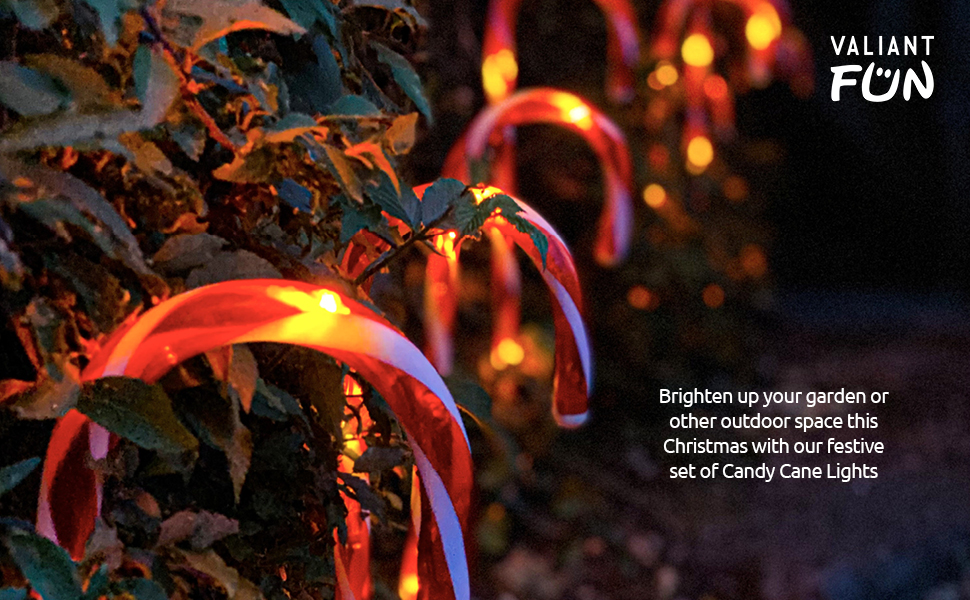 Valiant Fun Candy Cane Christmas Lights ,Red,(8Pack) 40cm Tall 4
