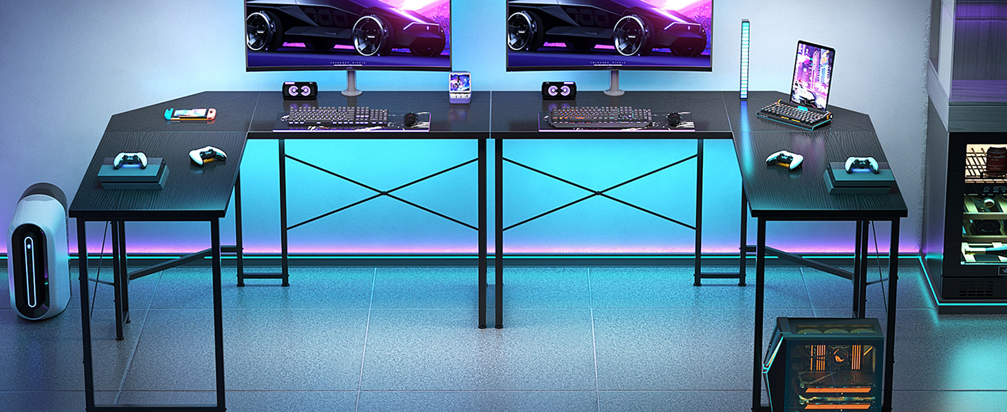 L desk with monitor stand, the monitor stand can be removed to any place you want