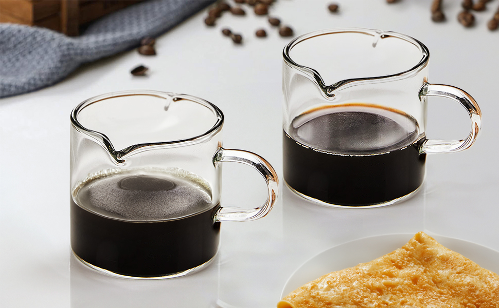 Glass Espresso Cups Set of 2