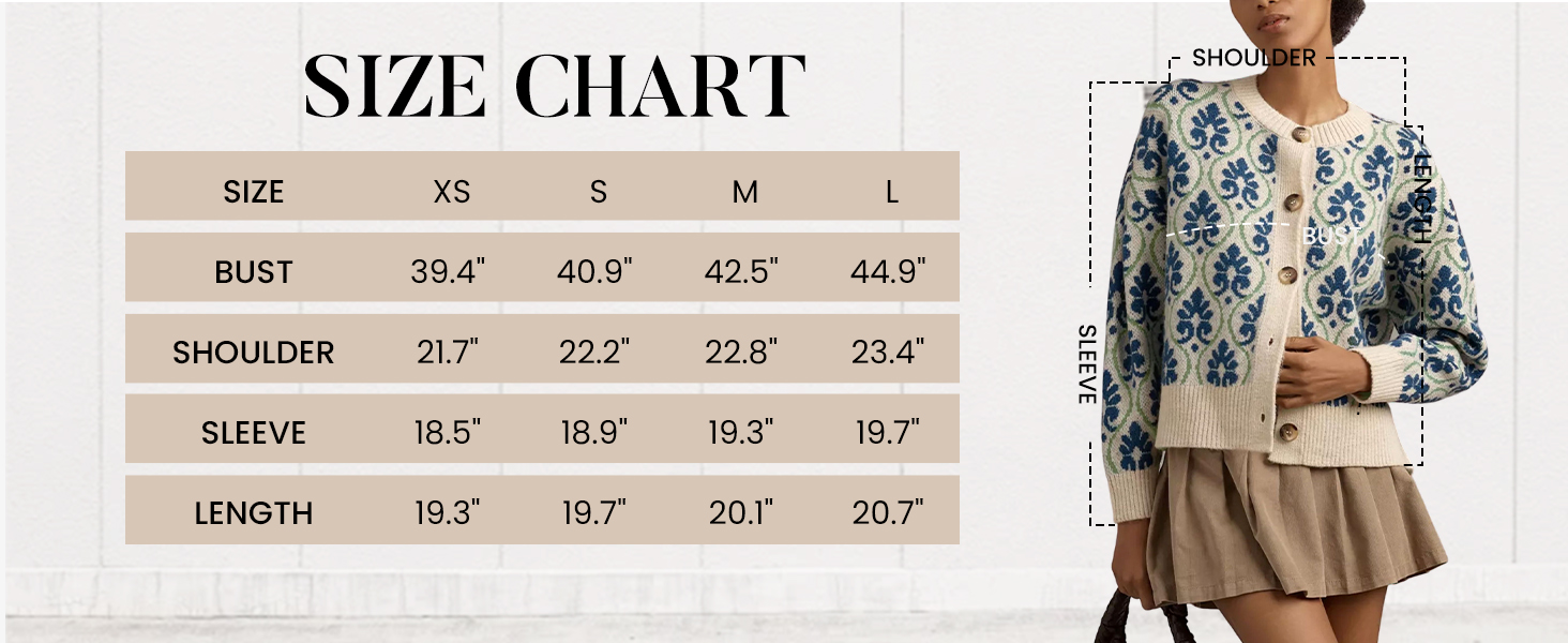 floral pattern knit cardigans