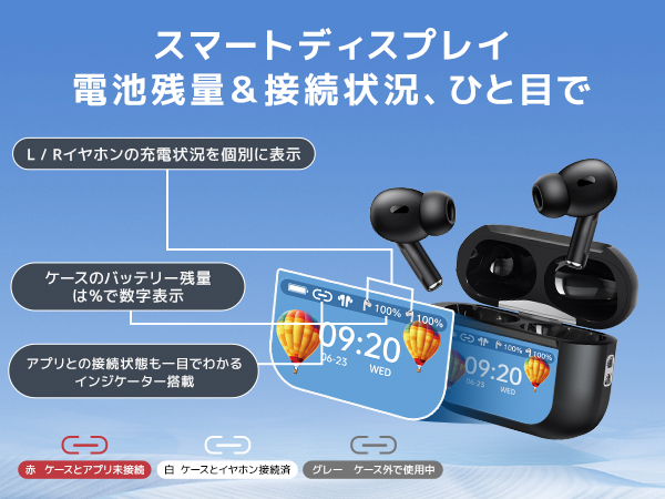 VantaLink ワイヤレスイヤホン デジタル表示付き Amazon.co.jp: イヤホン Bluetooth ワイヤレスイヤホン : 家電