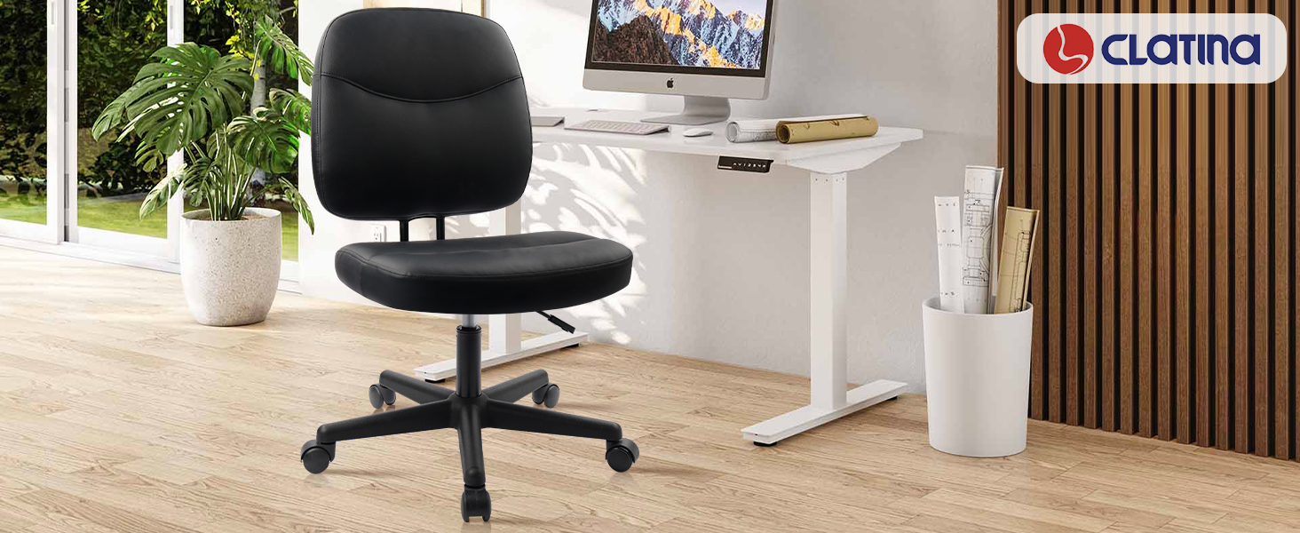 clatina black leather office chair