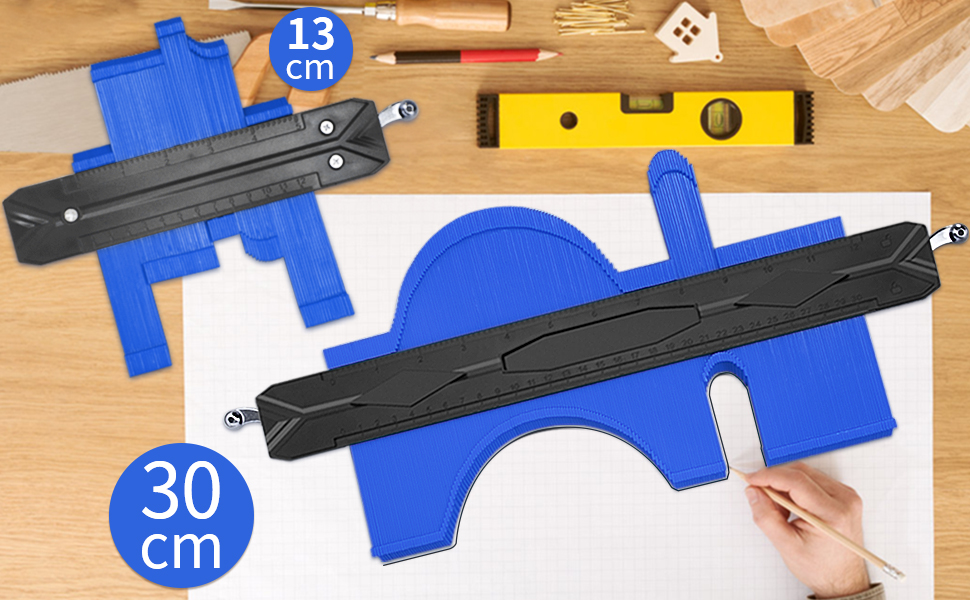 WEYHTF 30cm Extended Widen Contour Gauge with Lock 2 Pack,Profile Tool