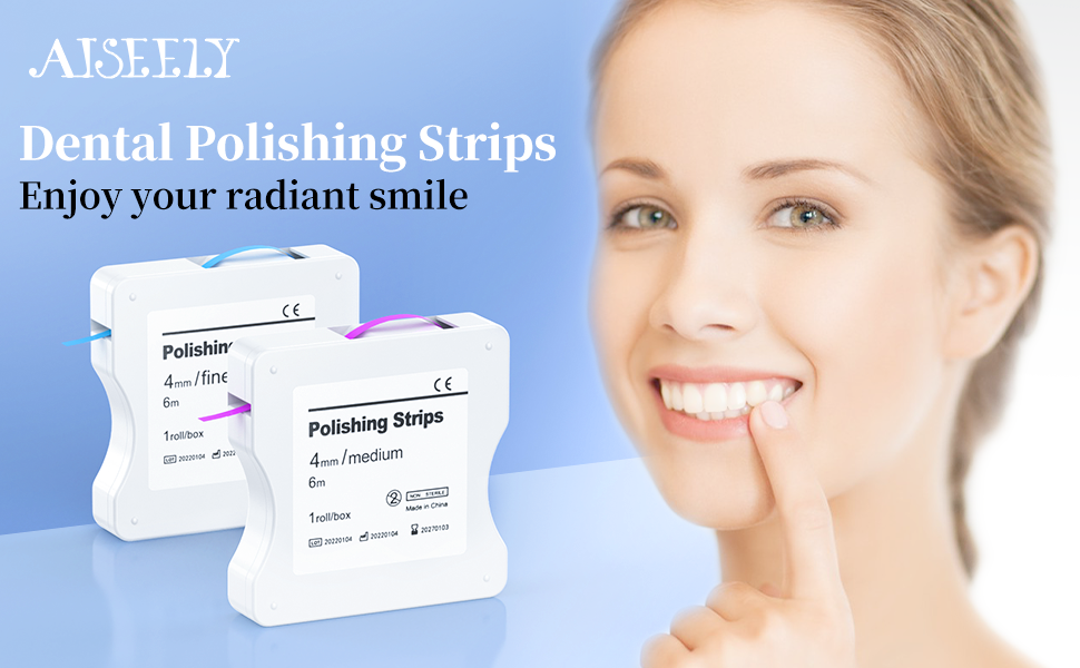 AISEELY Dental Polishing Strips, 6m/Rolls/Box Tooth Sandpaper 4mm Thickness Teeth