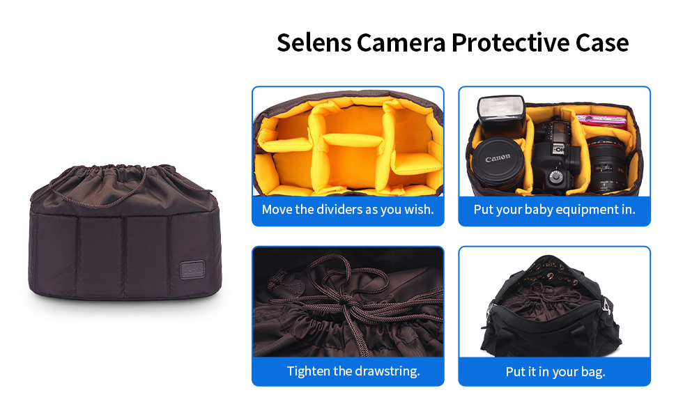 Selens HighCapacity Shockproof DSLR SLR Camera Padded Bag