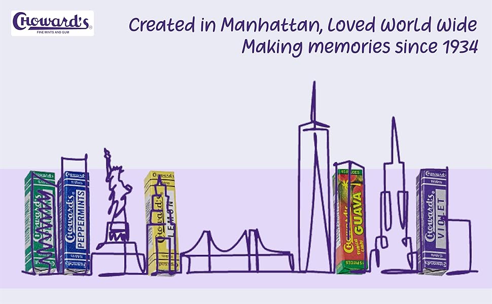 Chowards Mints Variety Pack of 10 Violet, Spearmint