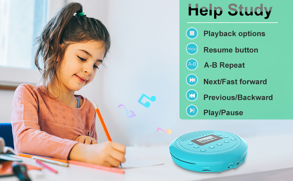 NEU 2023 Tragbarer CD Player mit Lautsprecher, MONODEAL CD Player