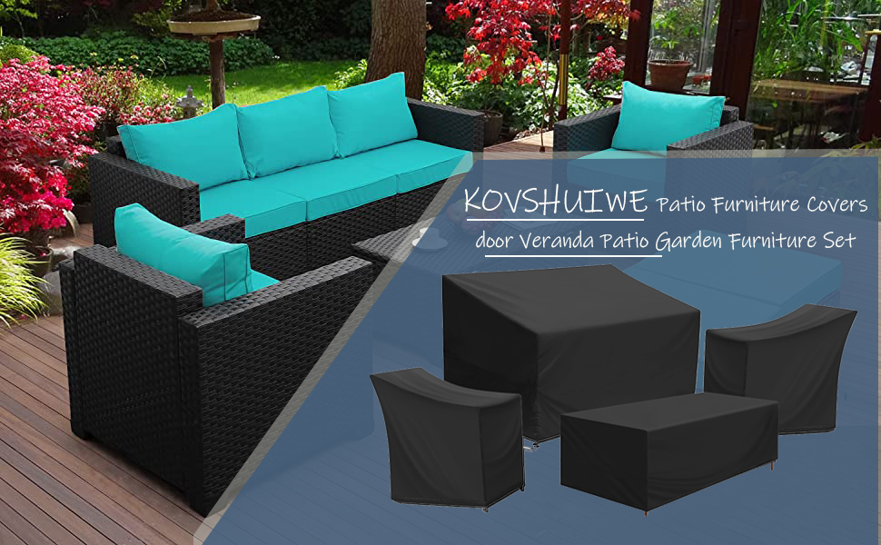 Kovshuiwe Patio Furniture Covers,4Piece Outdoor Veranda
