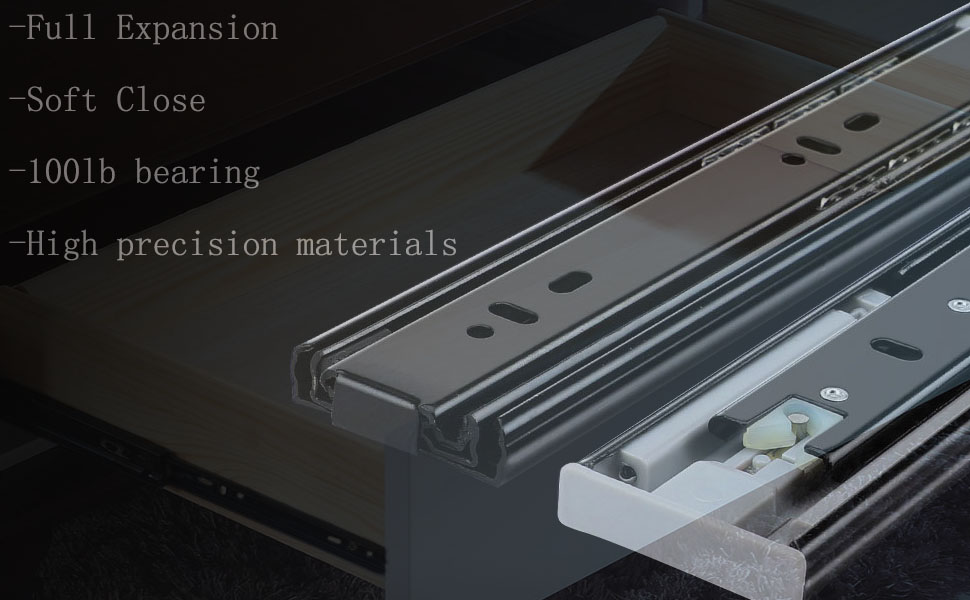 2 Pairs 12 Inch Soft Close100lb Heavy Duty Drawer Slides,Slide Out