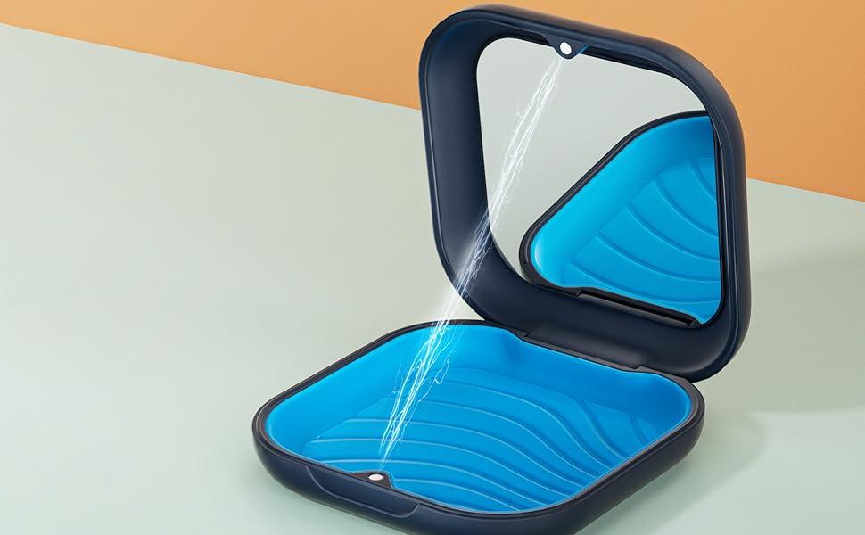 xuanli Retainer Case with Mirror, Night Guard Case, Slim