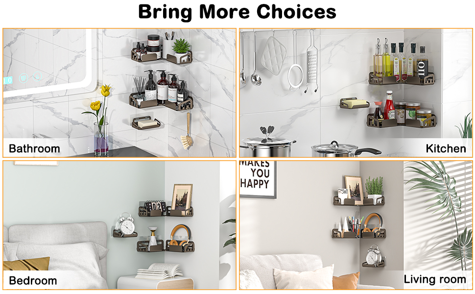 YASONIC Corner Shower Caddy 3Pack Strong Adhesive Shower