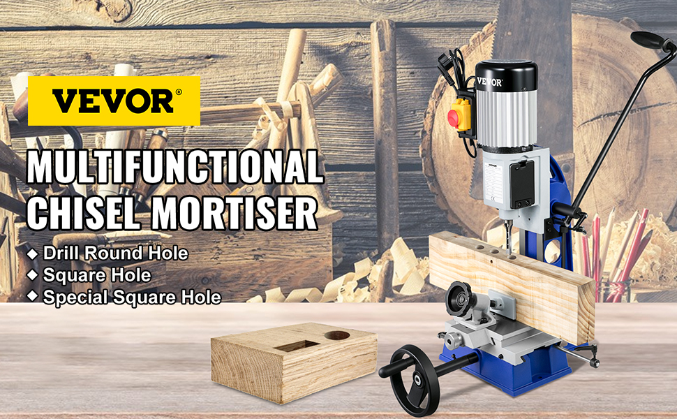 VEVOR Woodworking Mortise Machine, 1/2 HP 1400RPM Powermatic Mortiser