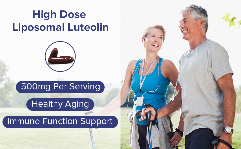 Liposomal Luteolin Capsules 500mg (2 Pack), Maximum Absorption, High