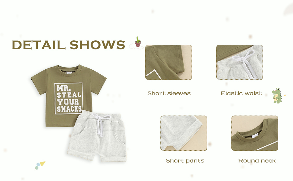 Toddler Baby Boy Summer Clothes Letter Print Short Sleeve Shirt Tops and Shorts Set Summer Outfit