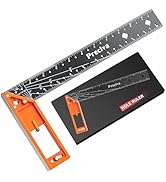 12” Woodworking Square Ruler - Preciva Right Angle Ruler Carpenter Square Layout Tool, Features S...