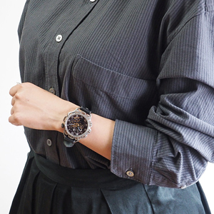 ハンドメイド 手作り 機械式 腕時計 ウォッチ スケルトン 蓄光 スチームパンク アンティーク レトロ 大きい おしゃれ メンズ レディース 革 革ベルト 本革 日本製 国産