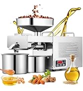 CGOLDENWALL 1500W Commercial Oil Press Machine Oil Extractor Expeller with Intelligent Temperatur...