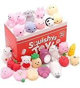 SEKEAHU Mochi Squishys Toys, 25pcs Kawaii Squishy Loot Bag Fillers Stocking Stuffers Gifts, Chris...