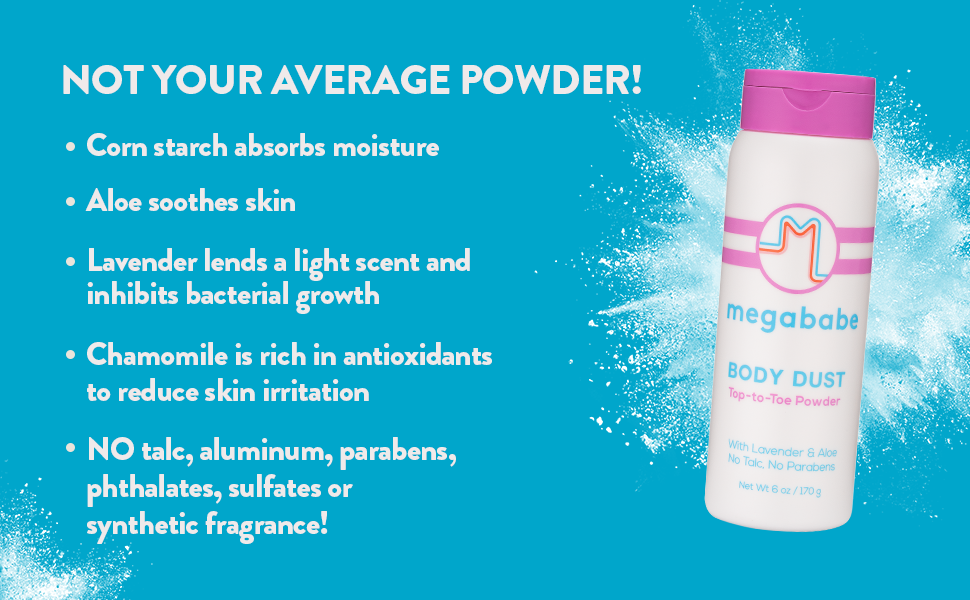 Megababe Body Dust Top To Toe Powder With Lavender & Aloe No Talc No Parabens