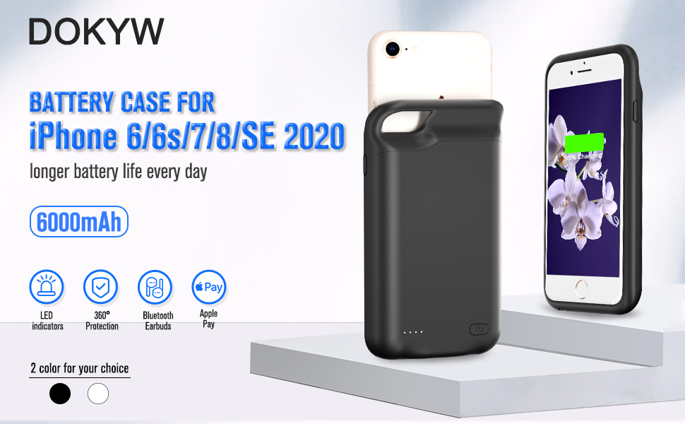 Battery Case for iPhone 8/7/6s/6/SE(2020/2022), Powerful