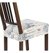 SearchI Stretch Dining Chair Seat Covers Set of 6, Soft Removable Washable Seat Covers for Dining...