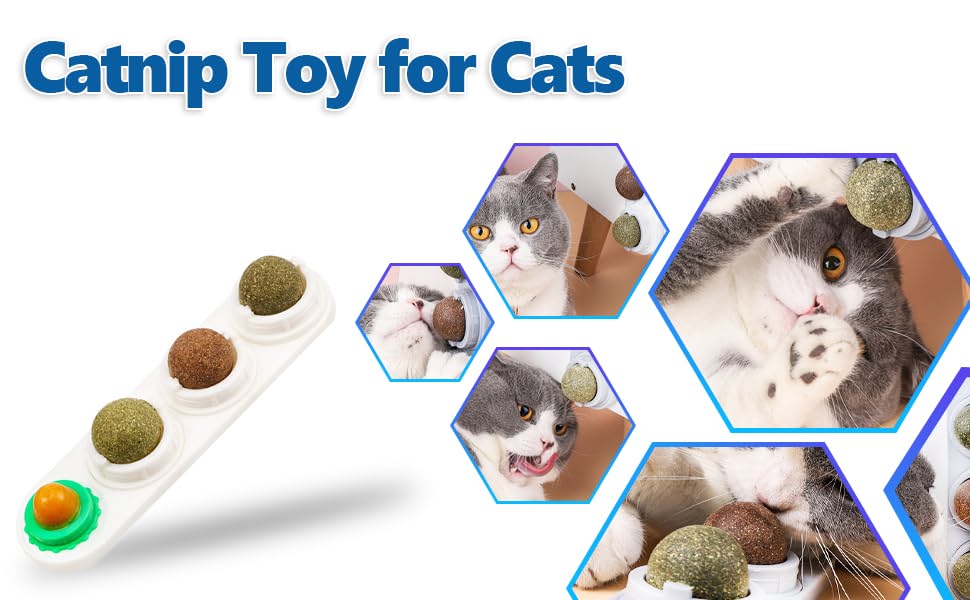 STARROADTIM Catnip Balls Catnip Toy for Cats Rotatable Edible Balls