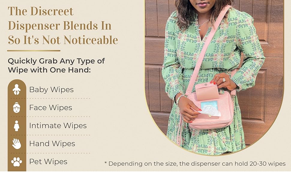 Crossbody Purse With Multipurpose Wipe Dispenser