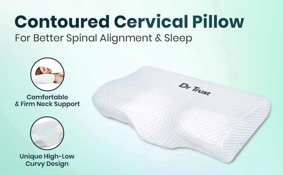 Dr Trust Cervical Sleeping Pillow for Spondylitis, Back & Neck Pain