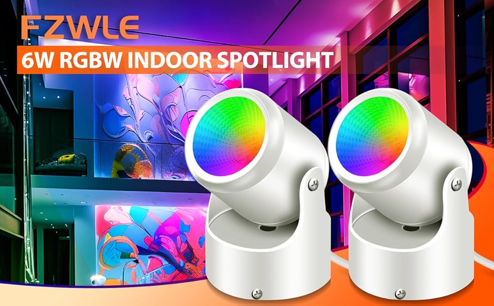 FZWLE Spot Lights Indoor 5W Uplighting Indoor with Remote 16 Color