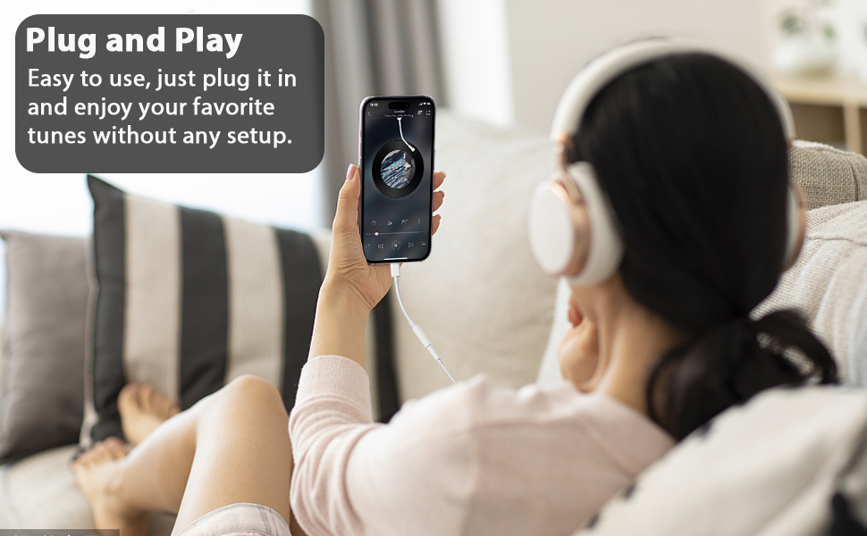 SPN-LO4C5-MYVN Type C to 3.5 mm Audio Jack Connector with DAC Headphone Converter Adapter