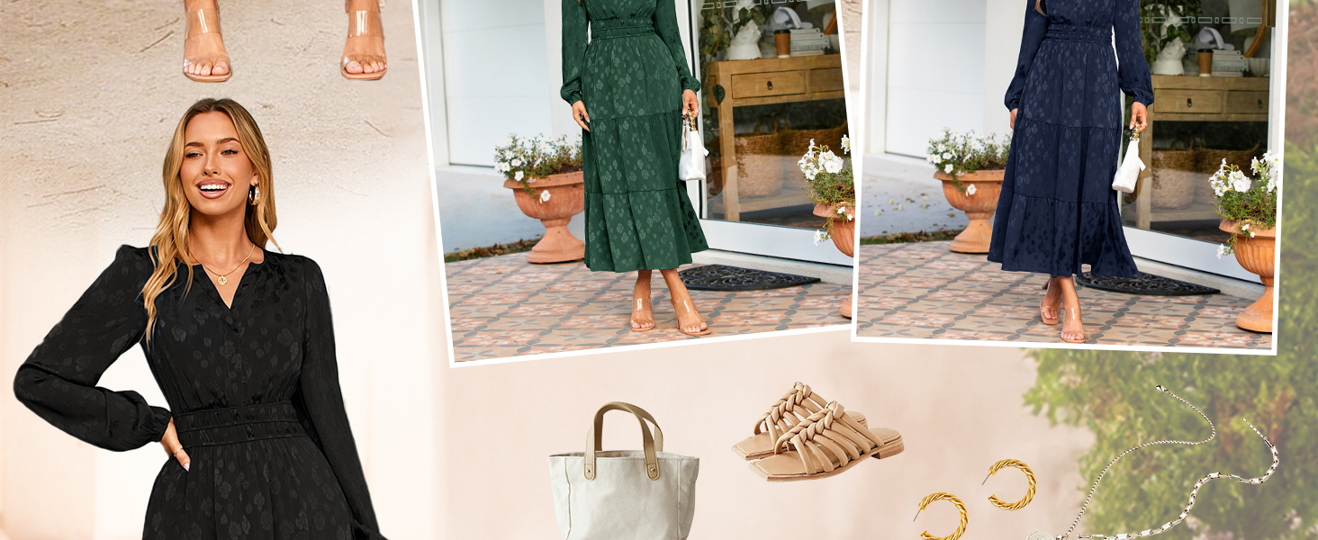 long sleeve maxi dress wedding guest